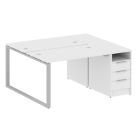 Стол-станция METALL SYSTEM на О-образном м/к с опорной тумбой  БО.РС-СТП-2.2 1612*1475*750